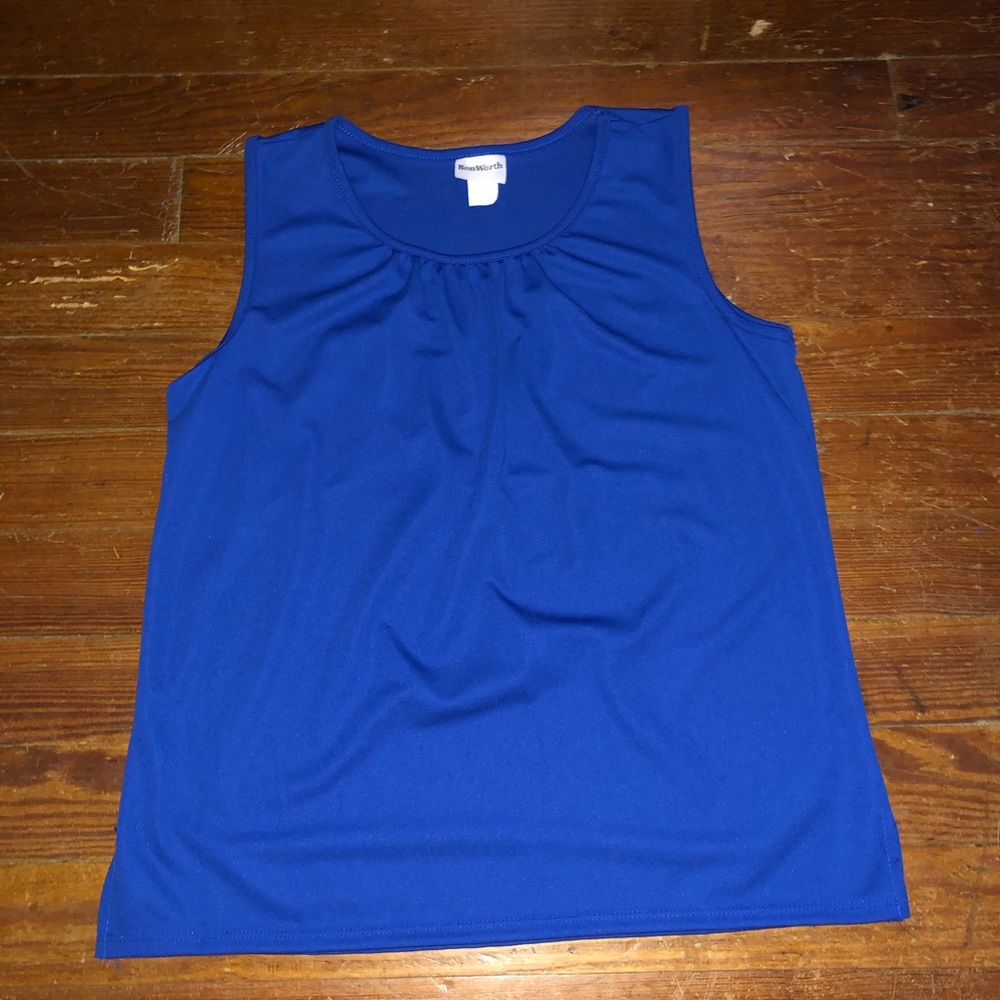 BonWorth 100% Polyester Blue Tank Top